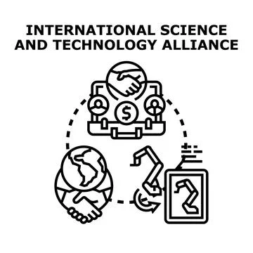 Global science technology alliance cooperation for development Stock Illustration