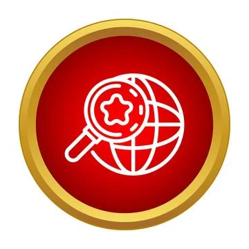 Global search concept magnifying star on earth globe Stock Illustration
