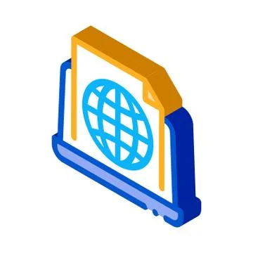 Global search engine optimization document isometric icon vector illustration 스톡 일러스트