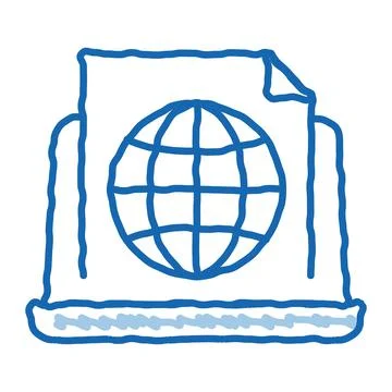 Global search engine optimization document doodle icon hand drawn illustratio Stock Illustration