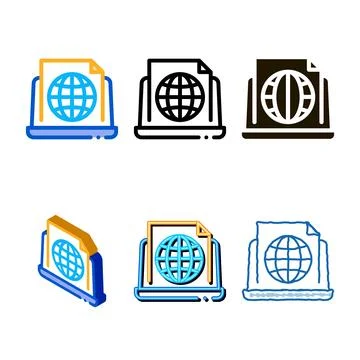 Global search engine optimization mix document icon vector outline Stock Illustration