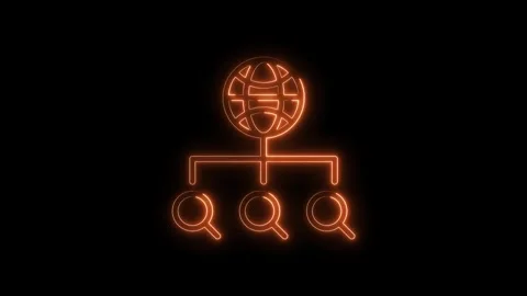Global search engine optimization seo connection neon glow on dark backgrou.. Stock Footage 316840456