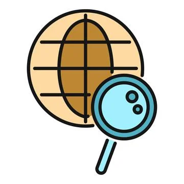 Global search finding information worldwide internet discovery Stock Illustration