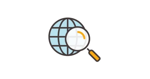 Global search flat line icon. Stock Footage 111818208