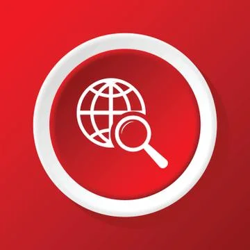 Global search icon on red Stockillustratie