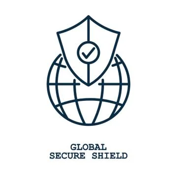 Global secure shield concept Illustrazione stock