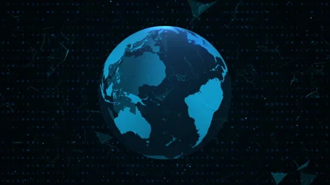 Global security abstract of digital technology video animated background Stock Footage 335915944