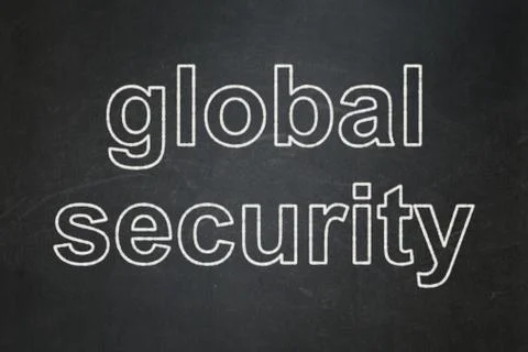 Global Security on chalkboard background Stockillustratie