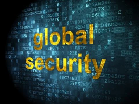 Global security on digital background Stock Illustration