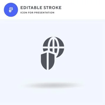 Global Security icon vector, filled flat sign, solid pictogram isolated on white Illustrazione stock