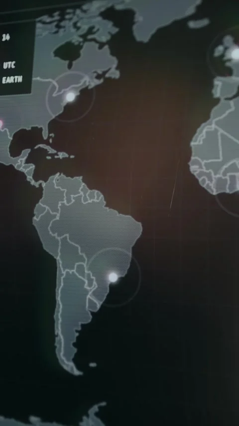 Global security mapping dashboard showing crime hotspots Stock Footage 333822564
