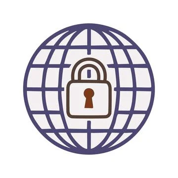 Global security. Secure worldwide network access, digital privacy, data pro.. Illustrazione stock