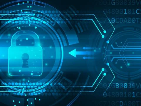 Global security service futuristic vector abstract background. Stock Illustration