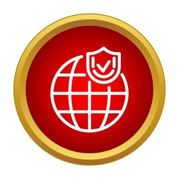 Global security shield protecting internet network worldwide Stock Illustration