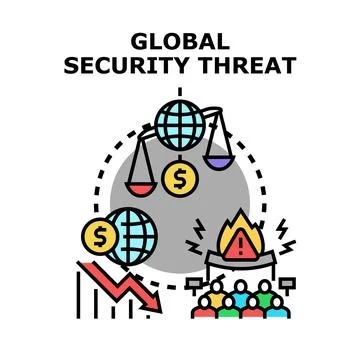 Global security threat concept with economic instability Stock Illustration