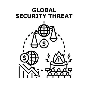Global security threat concept with economic instability Stock Illustration