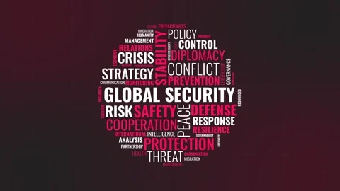 Global security word cloud animation kinetic typography motion graphics on .. Stock Footage 341665294
