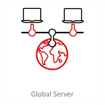 Global server and Big data icon concept Stock Illustration