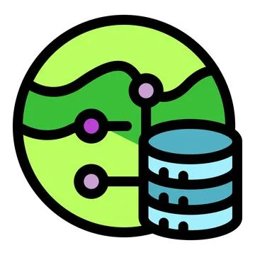 Global server connecting to a network providing data storage and cloud comp.. Stock Illustration