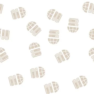 Global server glyph seamless pattern sign Stock Illustration