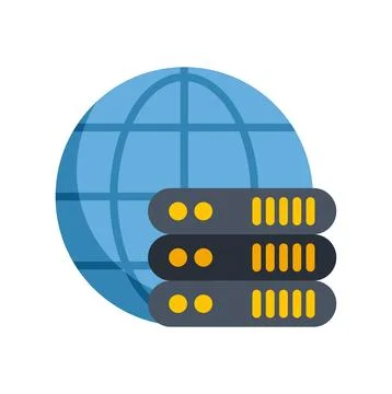 Global server network hosting worldwide data storage Stockillustratie