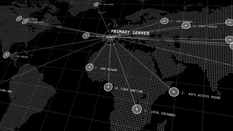 Global Server Network Map Data Center Connection 3D Animation Stock Footage 341437244