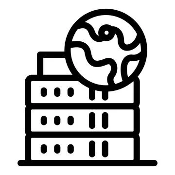 Global server providing worldwide connectivity and data storage Stock Illustration