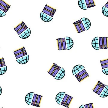 Global server vector seamless pattern sign Stock Illustration