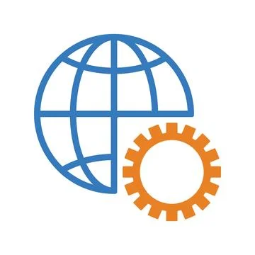 Global setting icon. Stock Illustration
