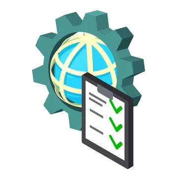 Global setting icon, isometric style Stock Illustration