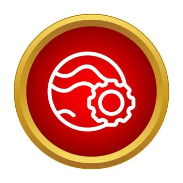 Global settings configuring world planet mechanism icon Stock Illustration