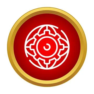 Global settings gear icon syncing worldwide network Stock Illustration