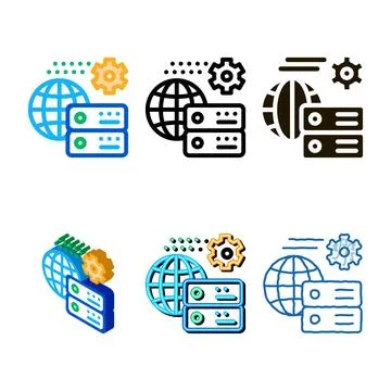 Global settings icon vector designs outline Stock Illustration