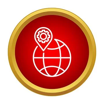 Global settings location icon showing worldwide configuration イラスト素材