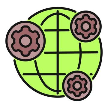 Global settings, management, and technology development on earth Illustrazione stock