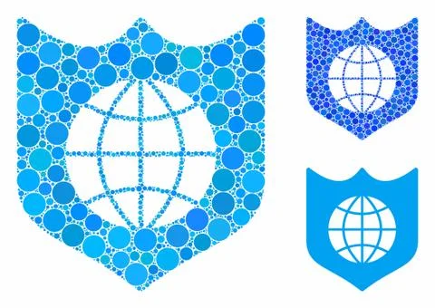 Global shield Composition Icon of Circle Dots Stock Illustration