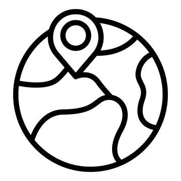 Global shipment icon outline vector. Ship center Stock-Illustration