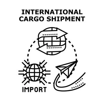 Global shipment import export logistic services concept Stock Illustration
