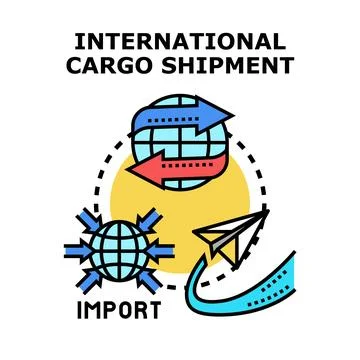Global shipment import export logistic services concept Stock Illustration