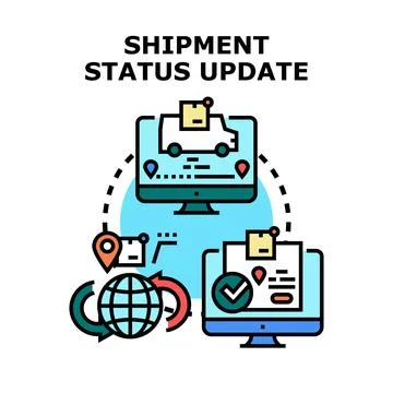 Global shipment status update tracking logistic process Stock Illustration