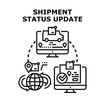 Global shipment status update tracking logistic process Stock Illustration