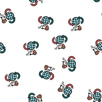 Global shipment tracking vector seamless pattern Stock Illustration