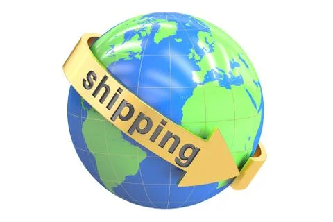Global shipping concept, 3D rendering Illustrazione stock