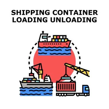 Global shipping container logistics freight transportation Stock Illustration