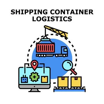 Global shipping container logistics planning and management Stock Illustration