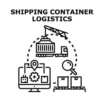 Global shipping container logistics planning and management Stock Illustration