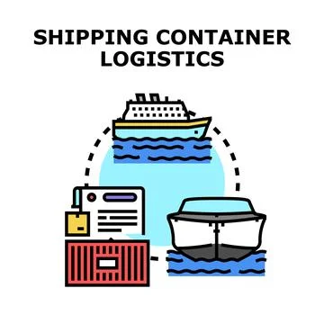Global shipping container logistics system delivering goods 스톡 일러스트