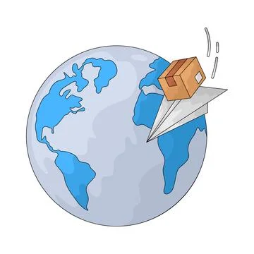 Global shipping illustration Illustrazione stock