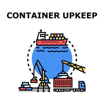 Global shipping logistics delivering cargo containers worldwide Illustration
