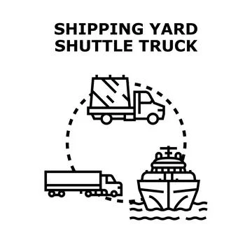 Global shipping logistics delivering cargo worldwide Stock Illustration